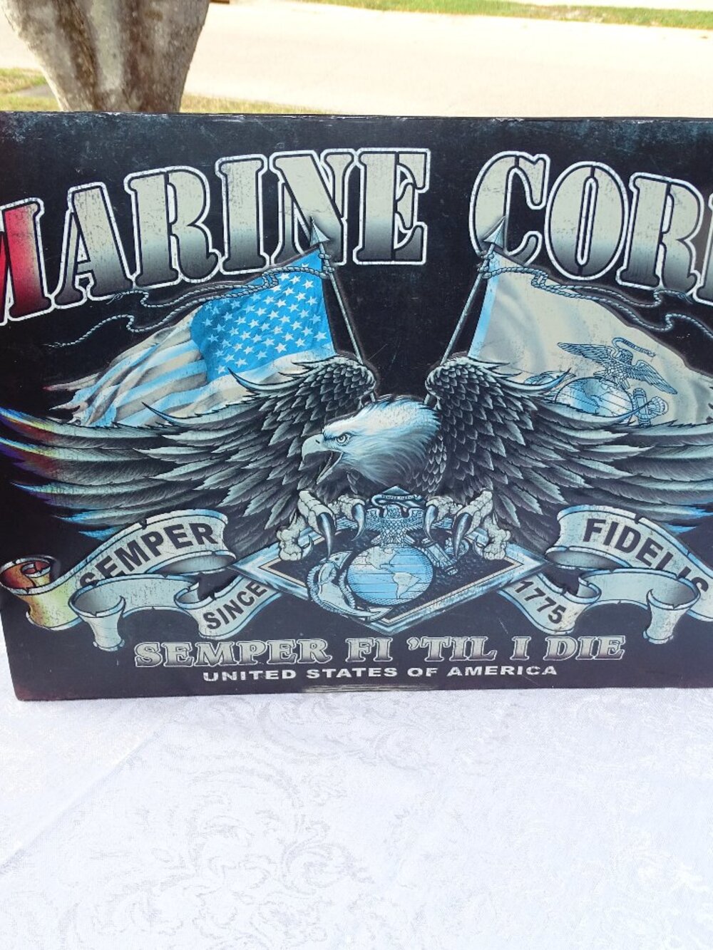 Marine Corp. Metal Sign 12" x 16" 3D